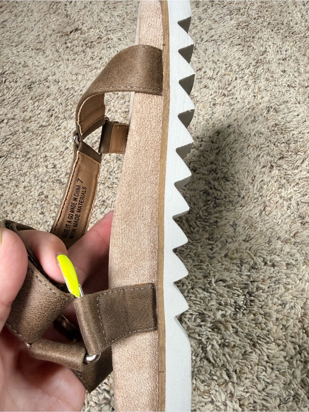 Women’s Corkys Brown Suede Adjustable Strap Sandals - Picture 5 of 6